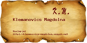 Klemanovics Magdolna névjegykártya