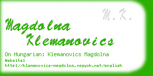 magdolna klemanovics business card